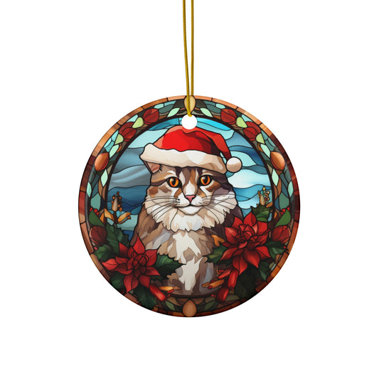 Santa Cat Ceramic Ornament       Item #3857319