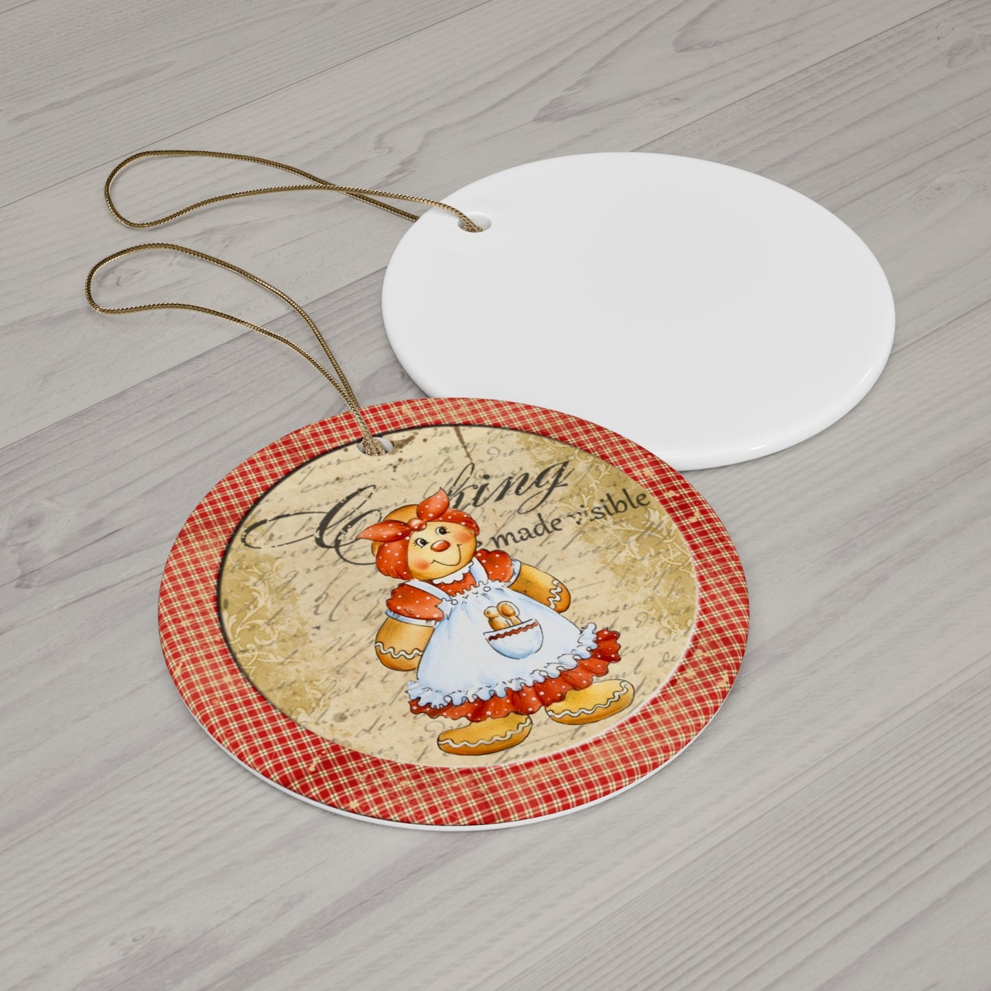 Gingerbread Woman Ceramic Disc Ornament       Item #5938866