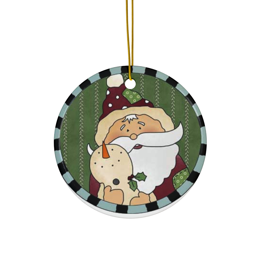 Santa Ceramic Disc Ornament          Item #1811383