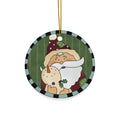 Santa Ceramic Disc Ornament          Item #1811383