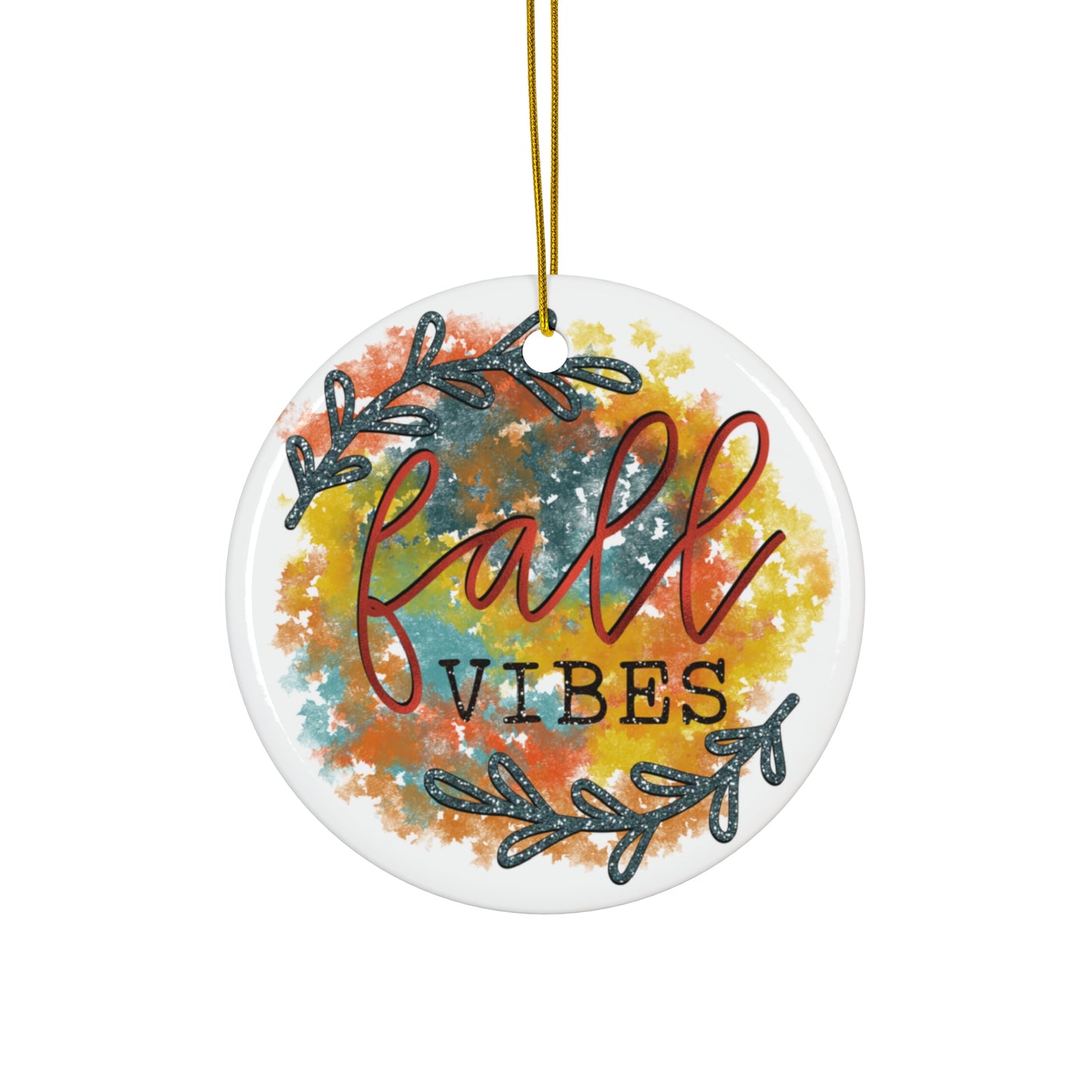 Fall Vibes Ceramic Disc Ornament        Item #8357083