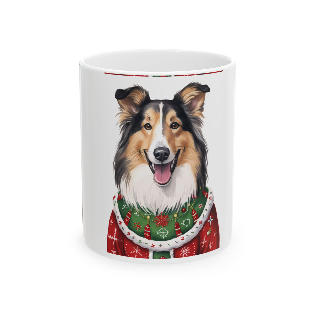 Collie Dog Christmas Mug – Festive Holiday Sweater Coffee Cup 11oz  Item #620182