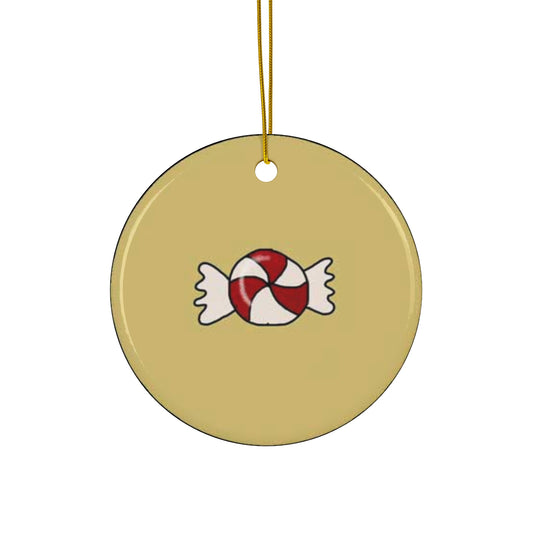 Christmas Candy Ceramic Disc Ornament          Item #7265187