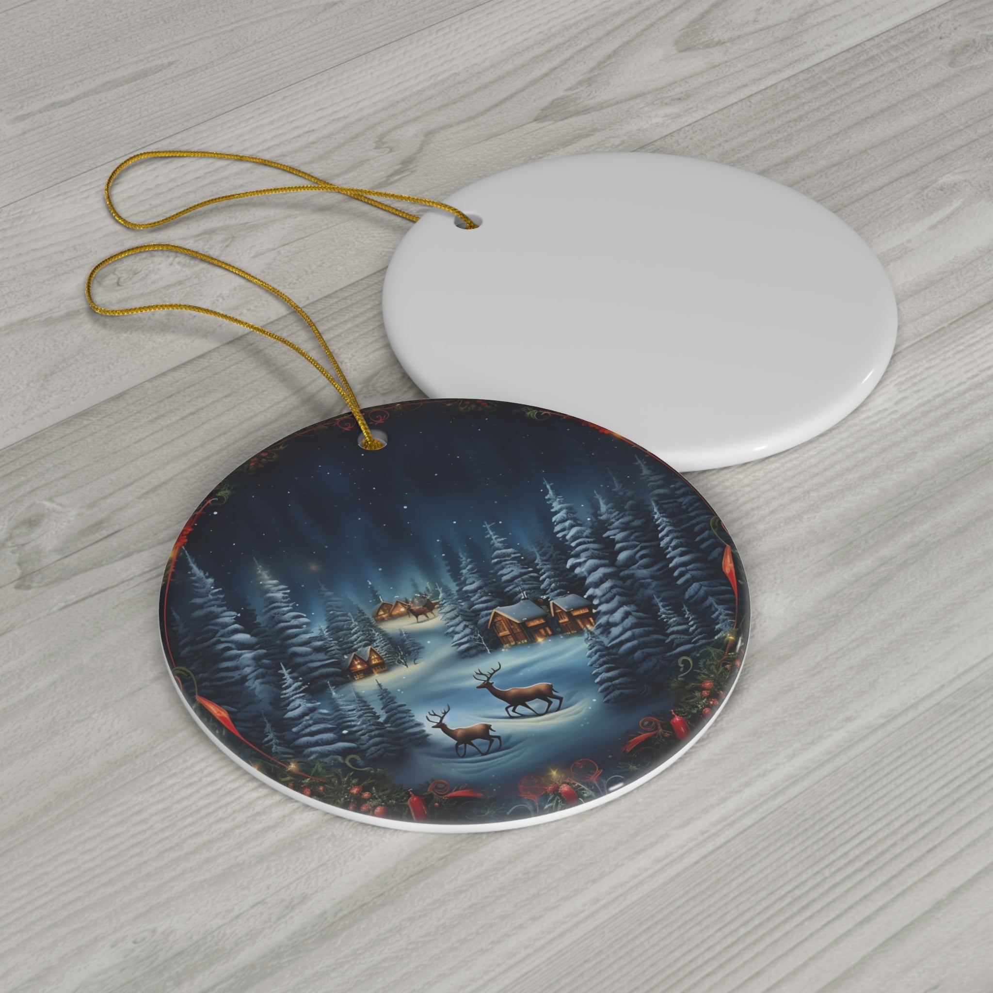 Christmas Deer Ceramic Ornament          Item #7508092 - Buckshot's Bargain Barn