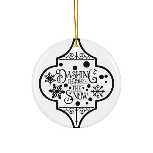 Dashing Through The Snow Ceramic Disc Ornament          Item #7326466