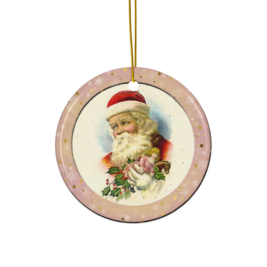 Santa Ceramic Disc Ornament       Item #4124034