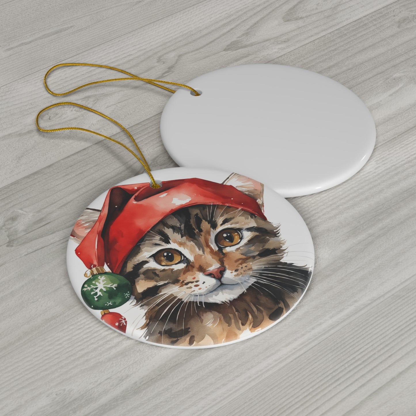 Ceramic Ornament - Christmas Cat     Item #5112631