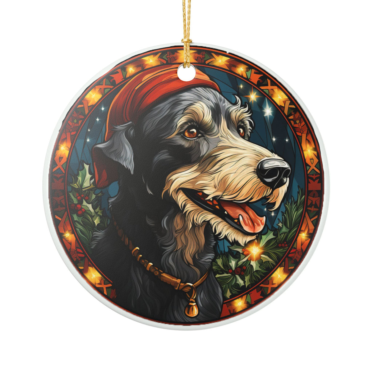 Scottish Deerhound Dog Christmas Ceramic Ornament Item #259655