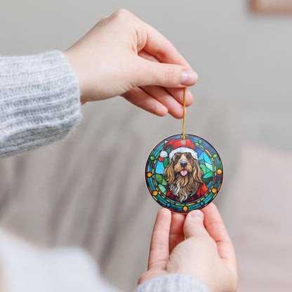 Stained Glass Christmas Dog Ornament    Item #283146