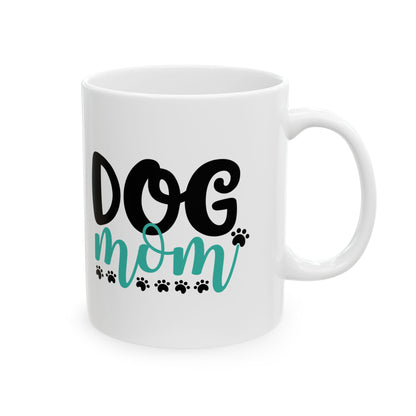 Dog Mom Ceramic Mug — Cute Paw Print Coffee Cup 11oz    Item #356587