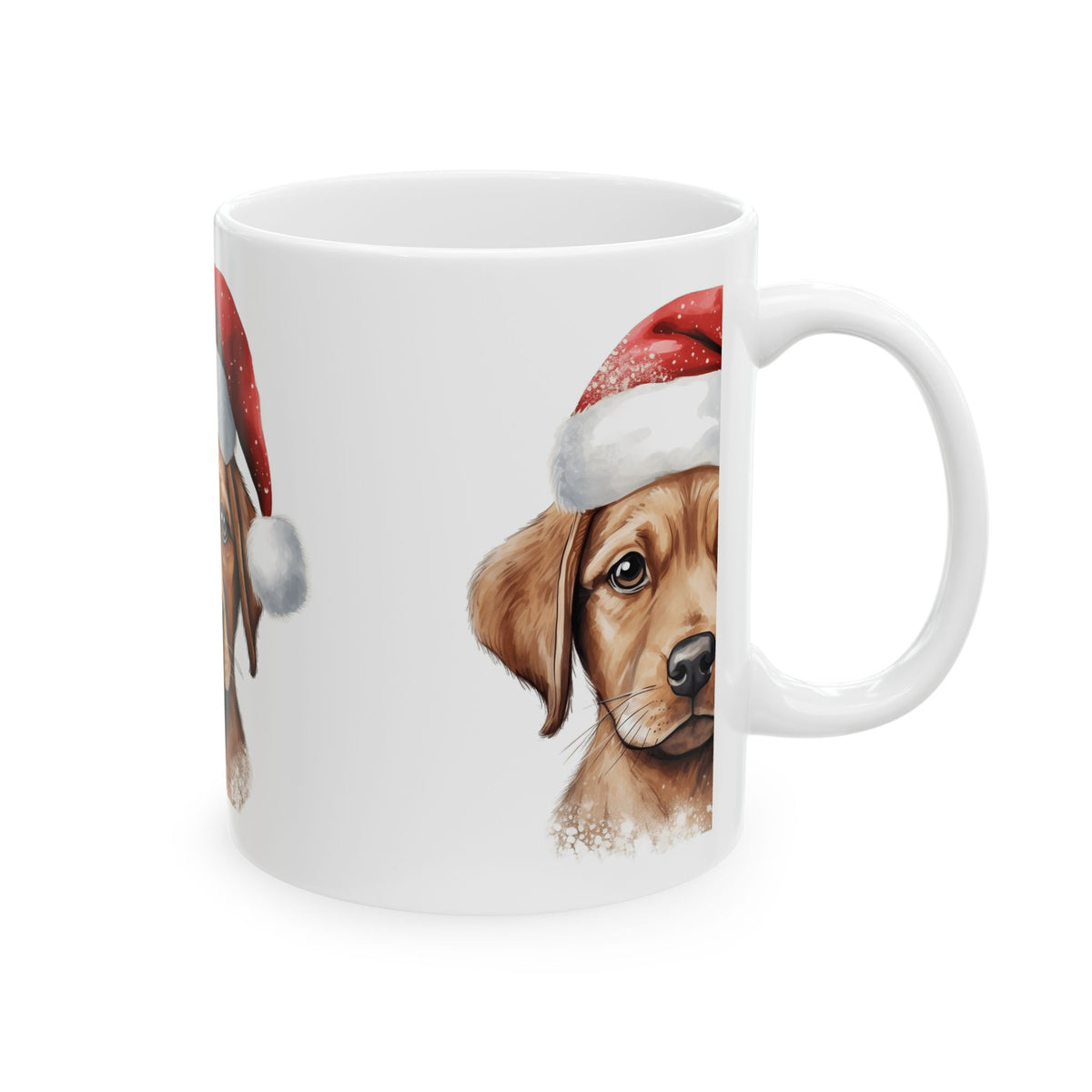 Christmas Puppy Mug — Cute Dog in Santa Hat Ceramic Coffee Cup 11oz  Item #289613
