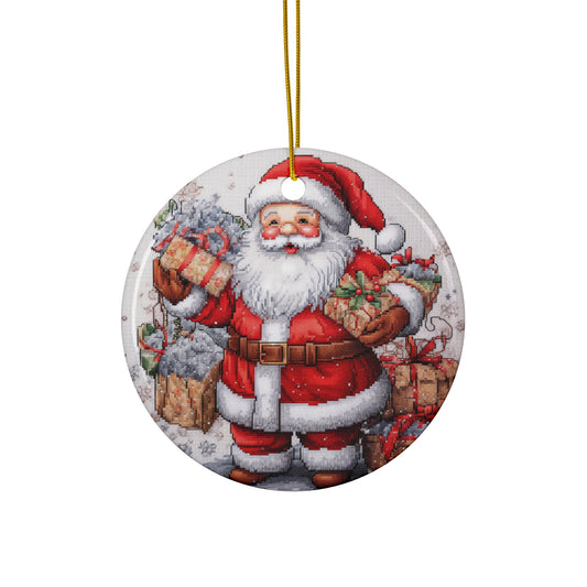 Santa Ceramic Disc Ornament         Item #1338486