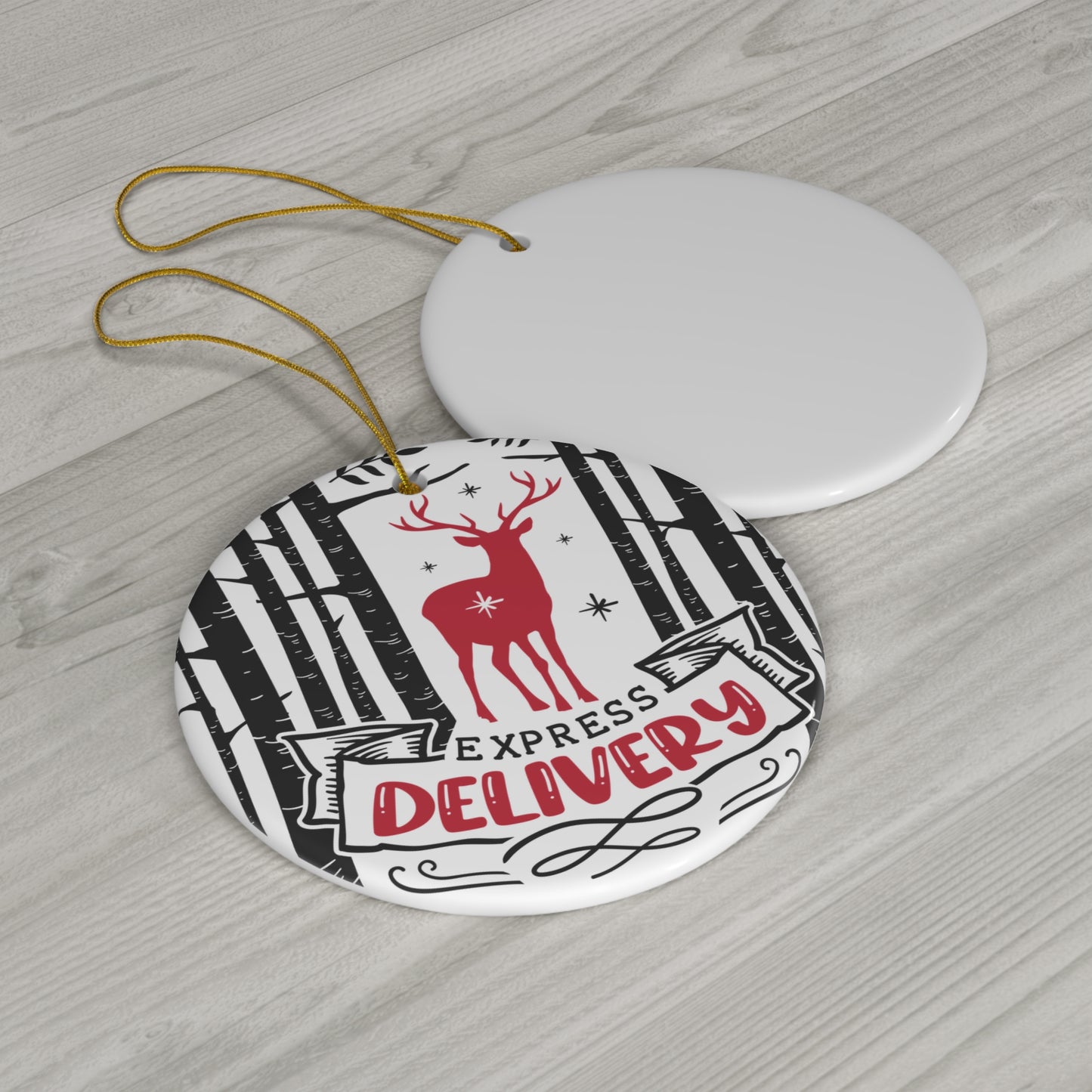 Express Delivery Ceramic Disc Ornament         Item #8099501