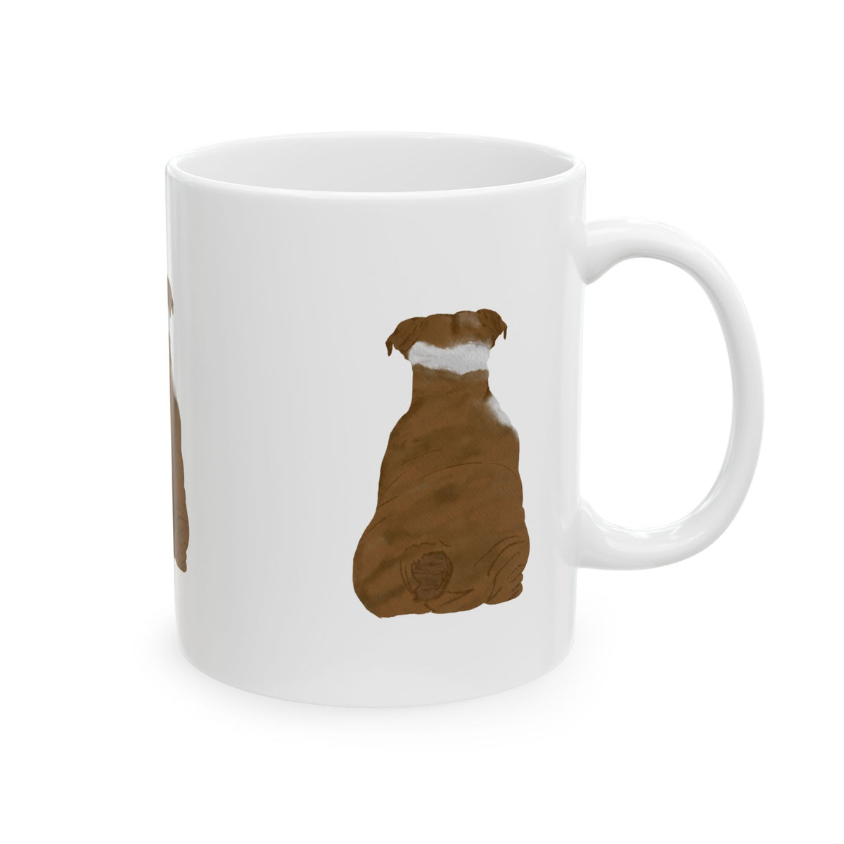 Dog Silhouette Mug – Back View Ceramic Coffee Cup 11oz    Item #20409