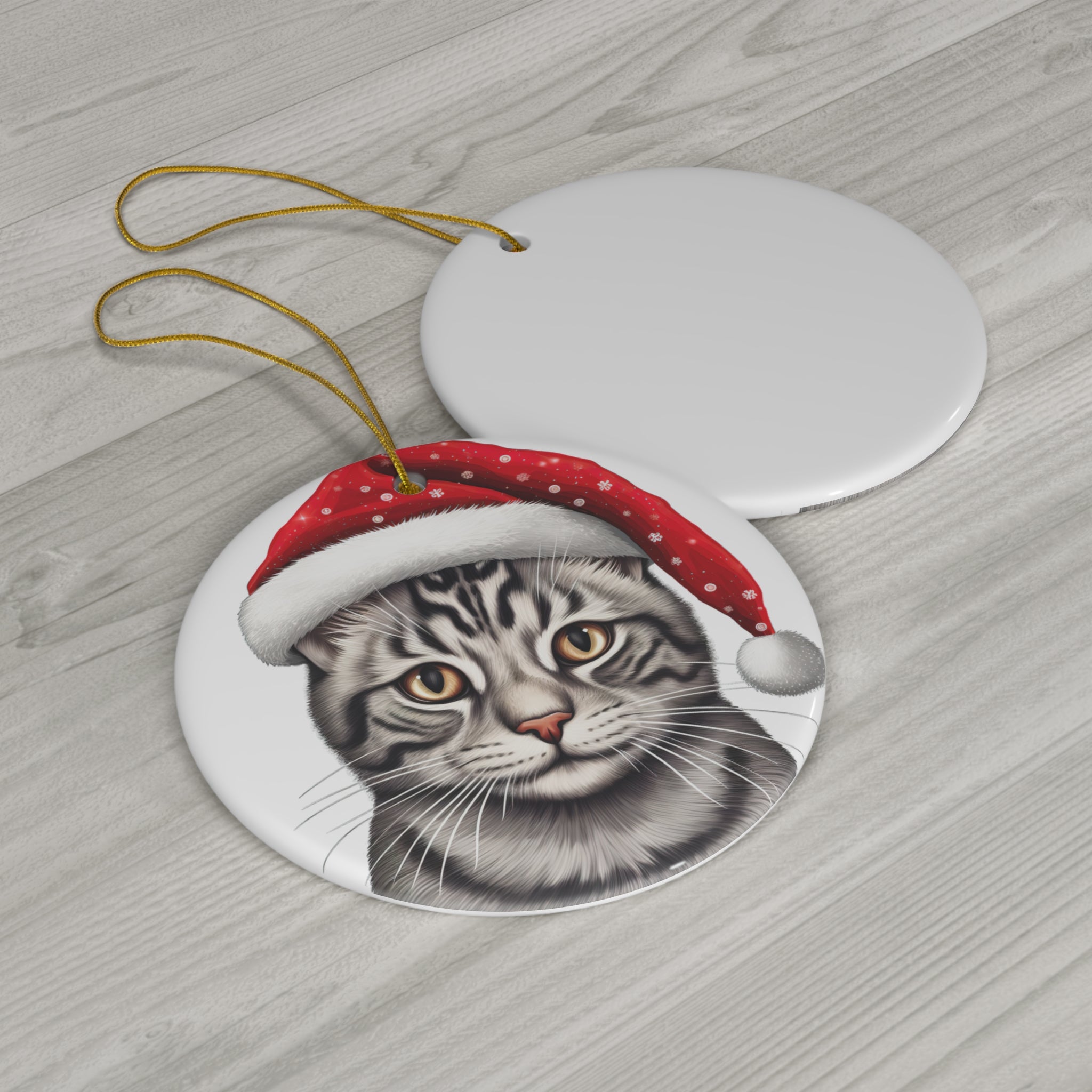 Egyptian Mau Cat With Santa Hat      Item #9518034