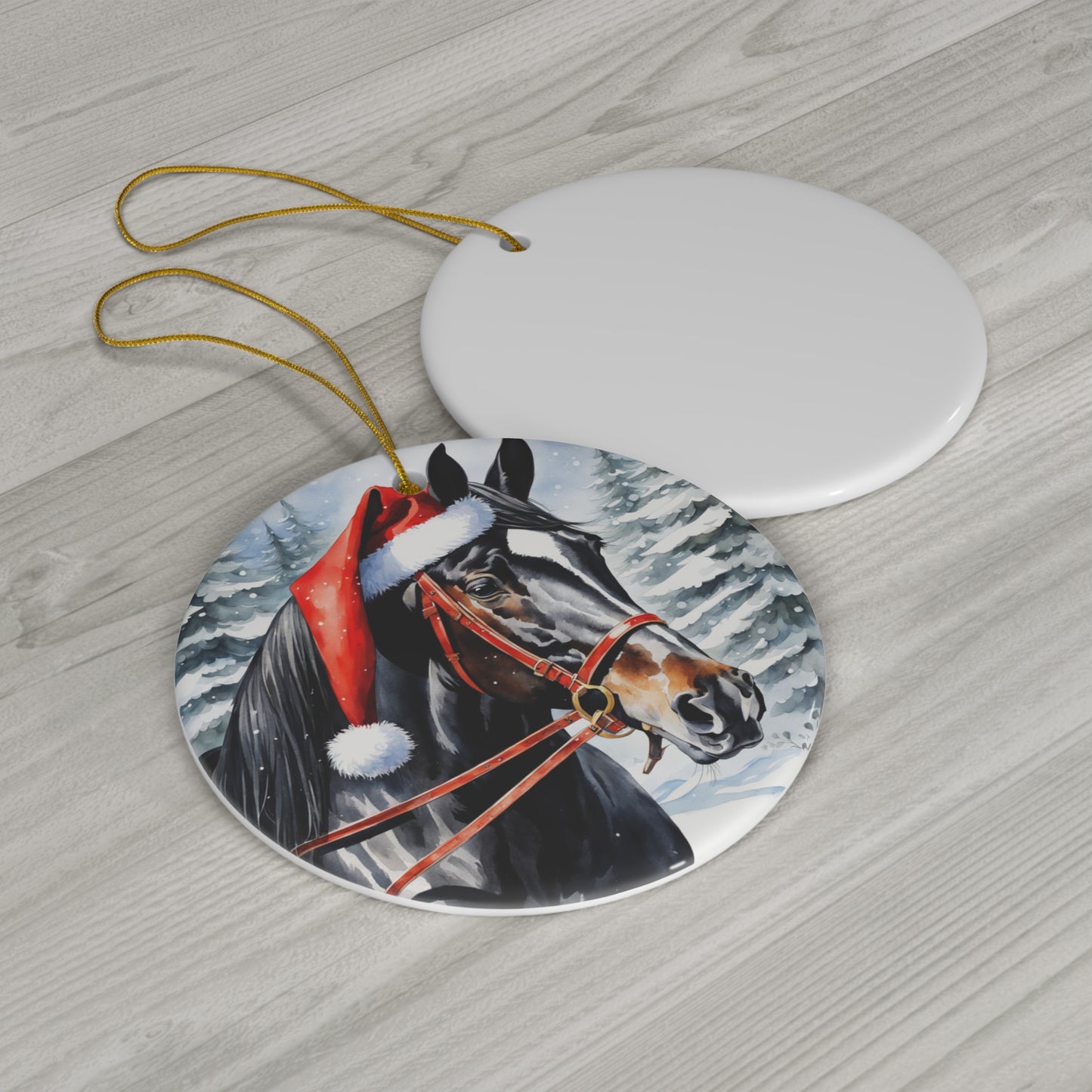 Ceramic Ornament - Horse Christmas      Item #3255626