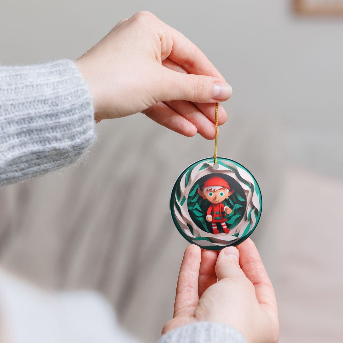 Christmas Elf Ceramic Ornament   Item #267092