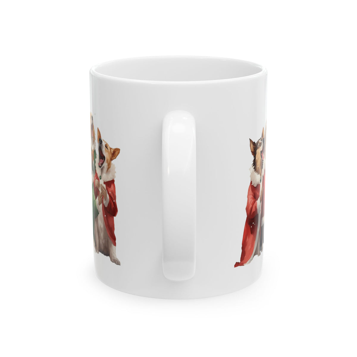 Christmas Corgis Singing Ceramic Mug — Holiday Dog Choir Coffee Cup 11oz   Item #511357