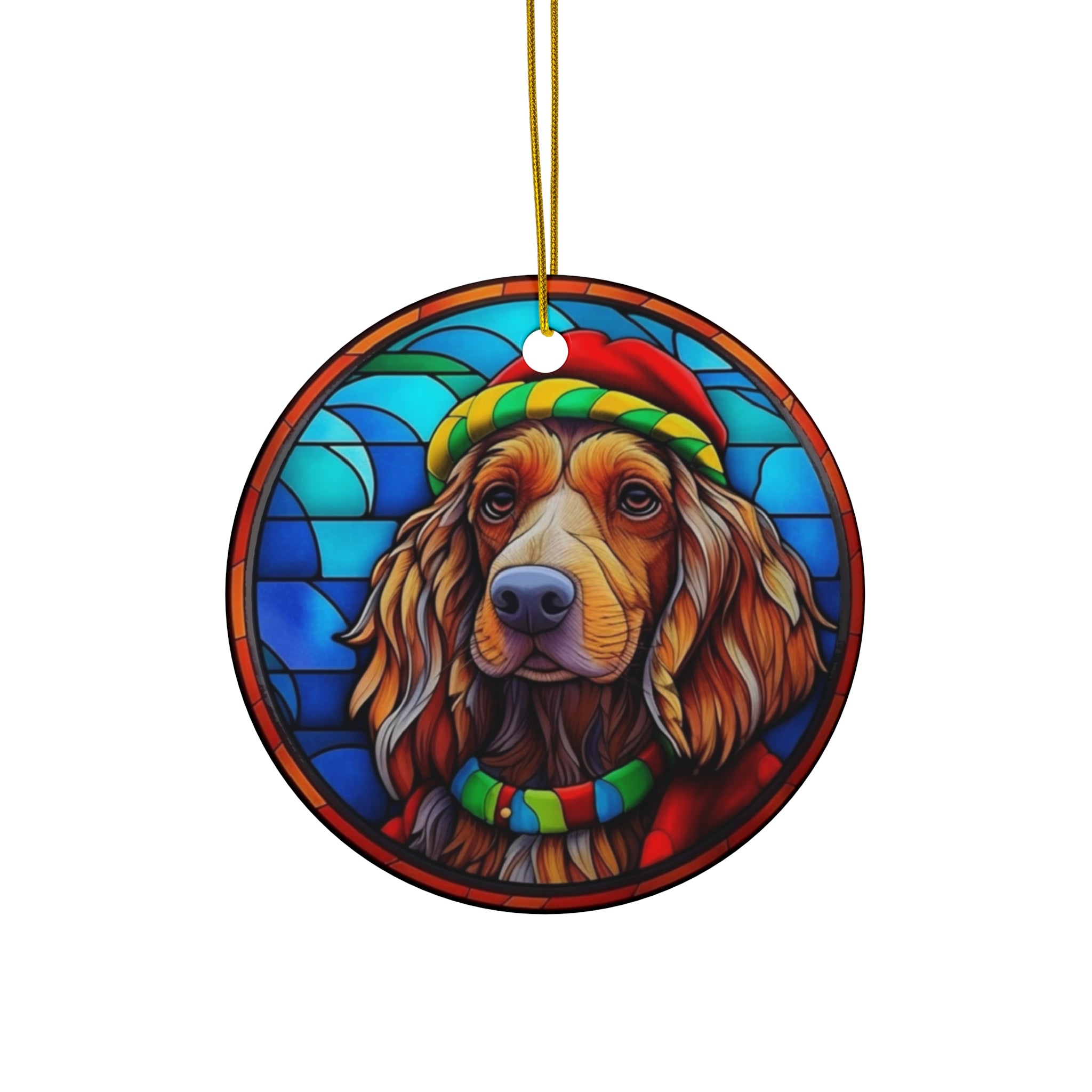 Dog Ceramic Disc Ornament            Item #8102657