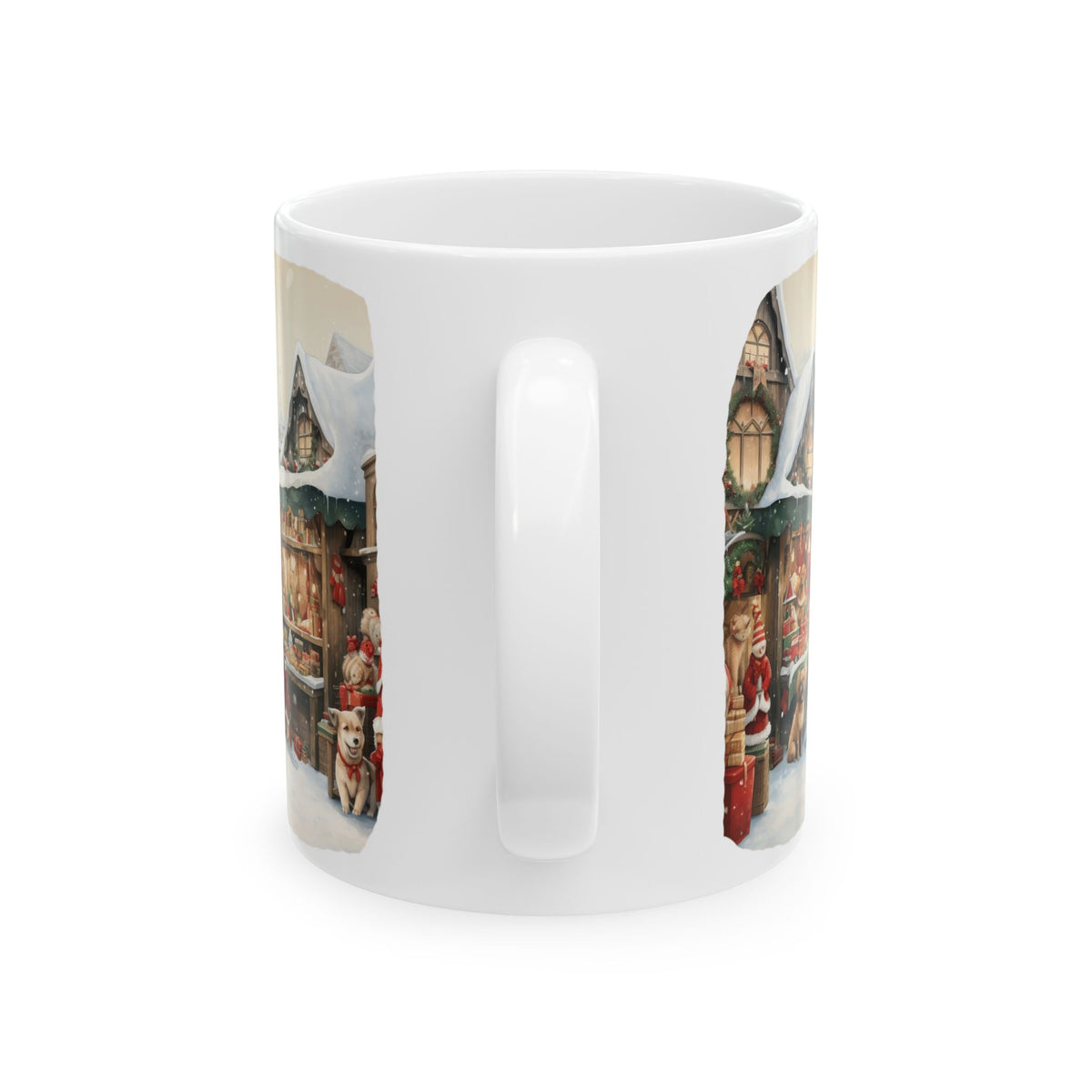 Christmas Village Santa With Dogs Ceramic Mug 11oz  Item #41039