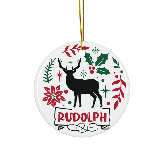 Rudolph Ceramic Disc Ornament          Item #6304941