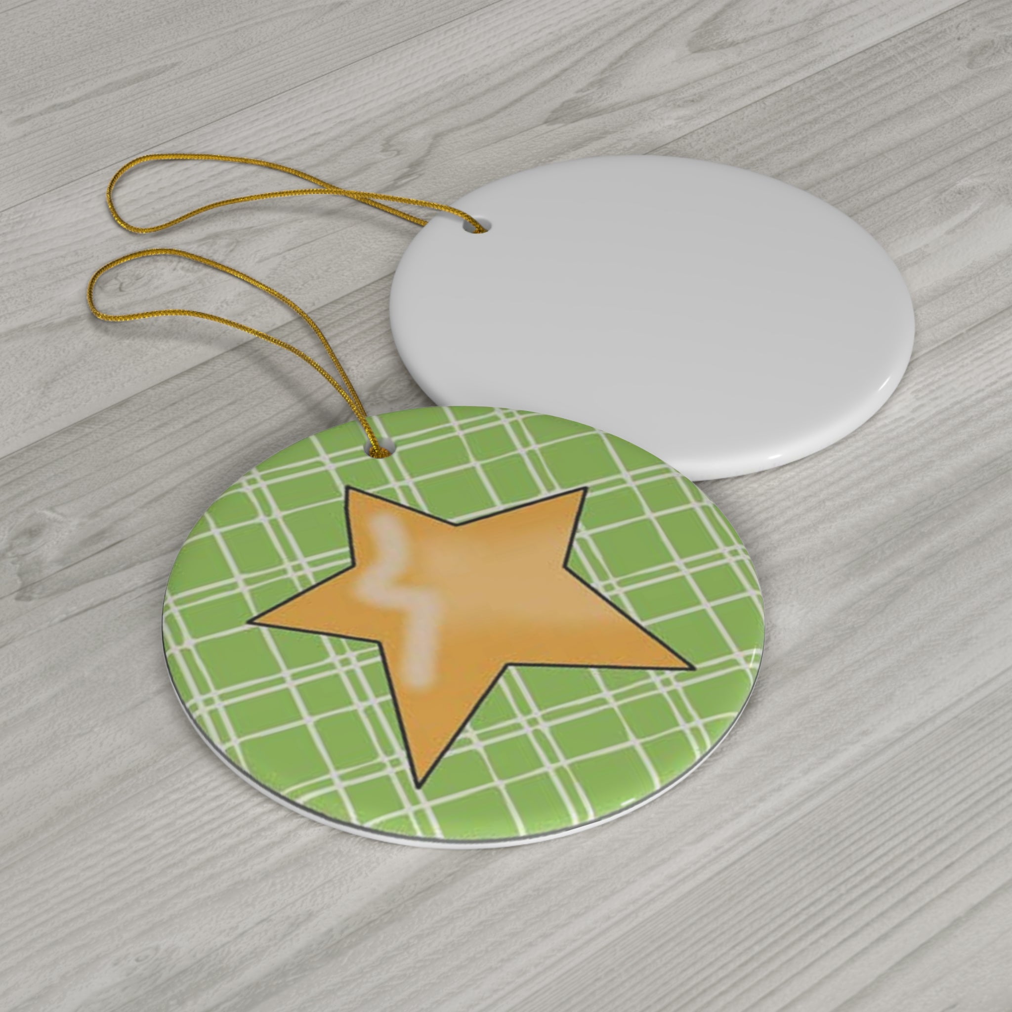 Star Ceramic Disc Ornament         Item #3445253 - Buckshot's Bargain Barn