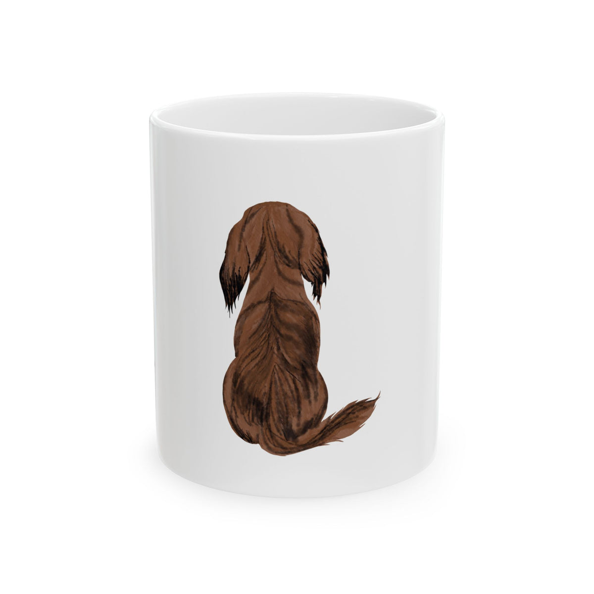 Dog Silhouette Mug – Back View Ceramic Coffee Cup 11oz    Item #452346