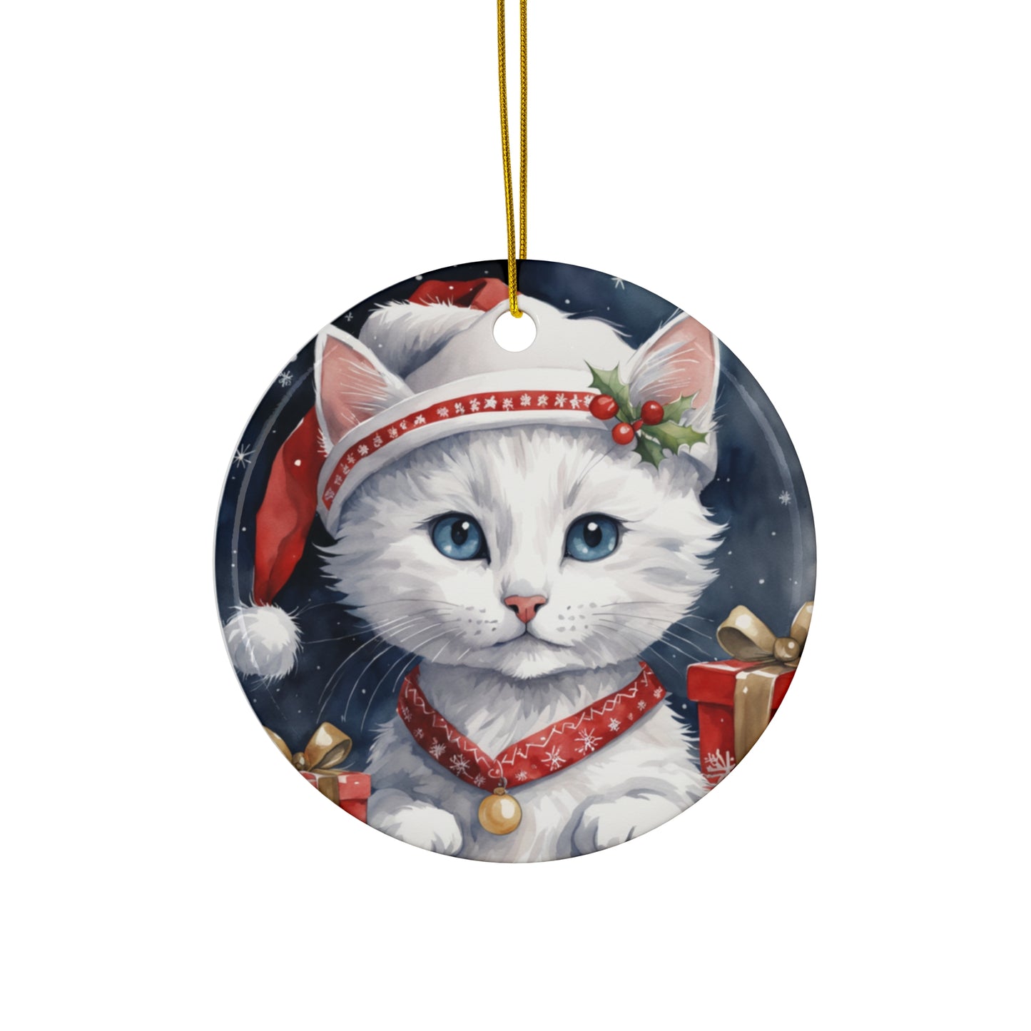 Ceramic Ornament - Christmas Cat     Item #8683332