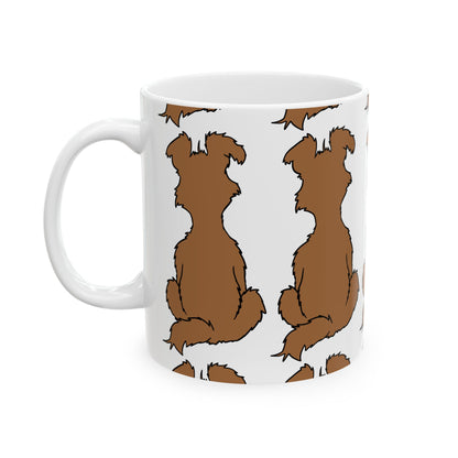 Schnauzer Silhouette Coffee Mug – Brown Dog Pattern Ceramic Mug 11oz   Item #494831