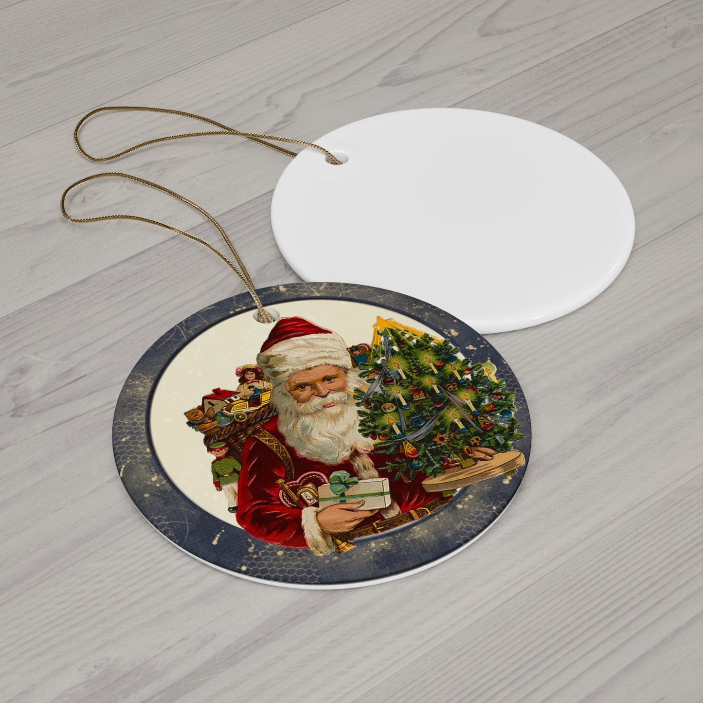 Santa Ceramic Disc Ornament           Item #2245228