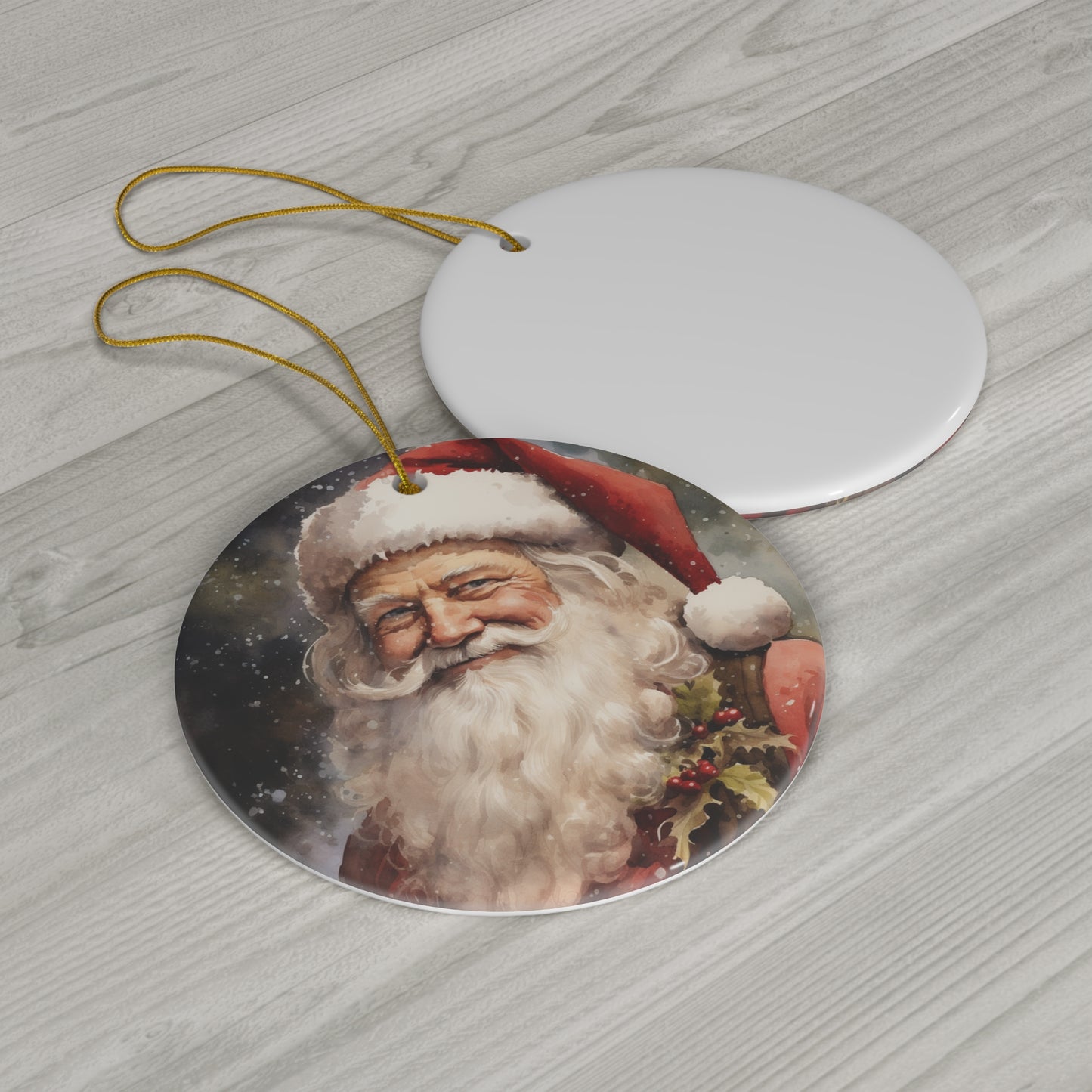 Ceramic Ornament - Country Christmas Santa    Item #4544477