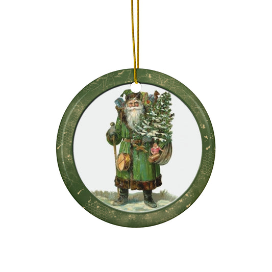 Santa Ceramic Disc Ornament            Item #7646884