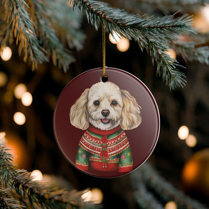 Festive Dog in Sweater Ceramic Ornament   Item #613659