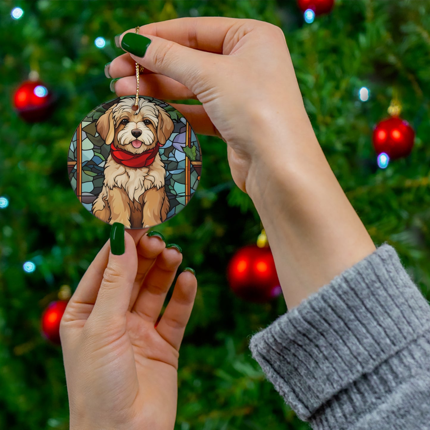 Ceramic Ornament - Christmas Dog     Item #6973776