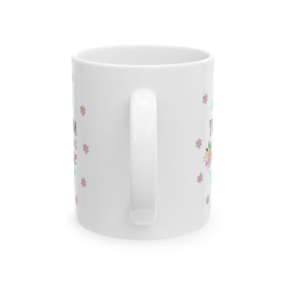 Thank You Mom Floral Ceramic Mug — "Thanks Mom for Helping Me Grow" Gift 11oz    Item #586824