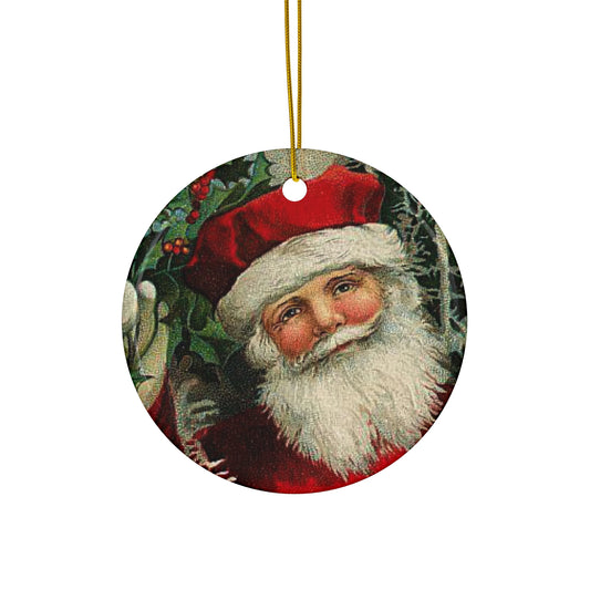 Santa Ceramic Disc Ornament      Item #9188506