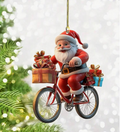 Santa On Bicycle Christmas Ornament By Santa's Creations