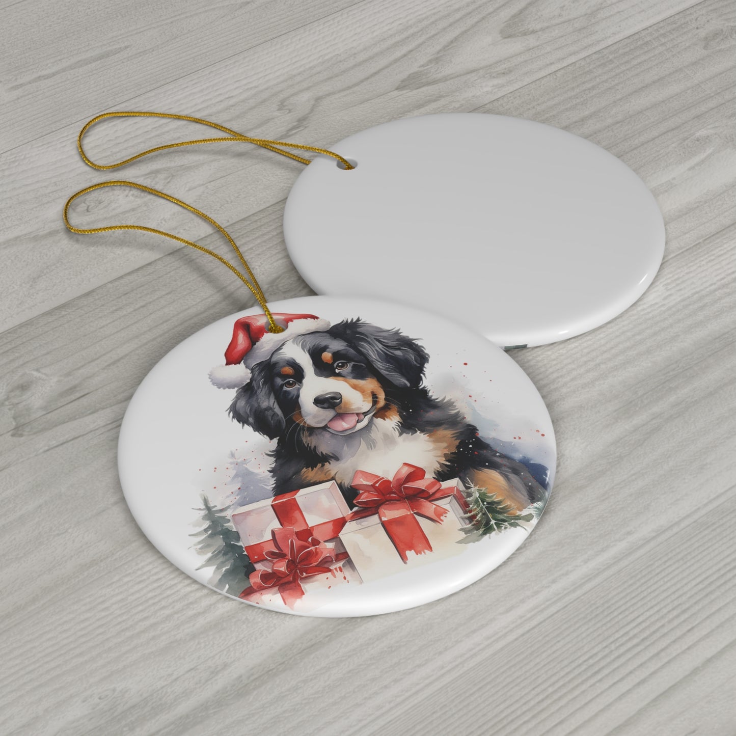 Ceramic Ornament - Bernese Mountain Dog Christmas     Item #3797151