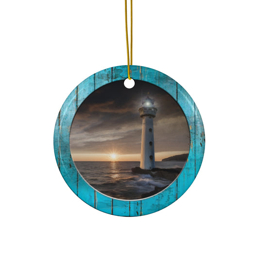 Lighthouse Ceramic Disc Ornament      Item #150023