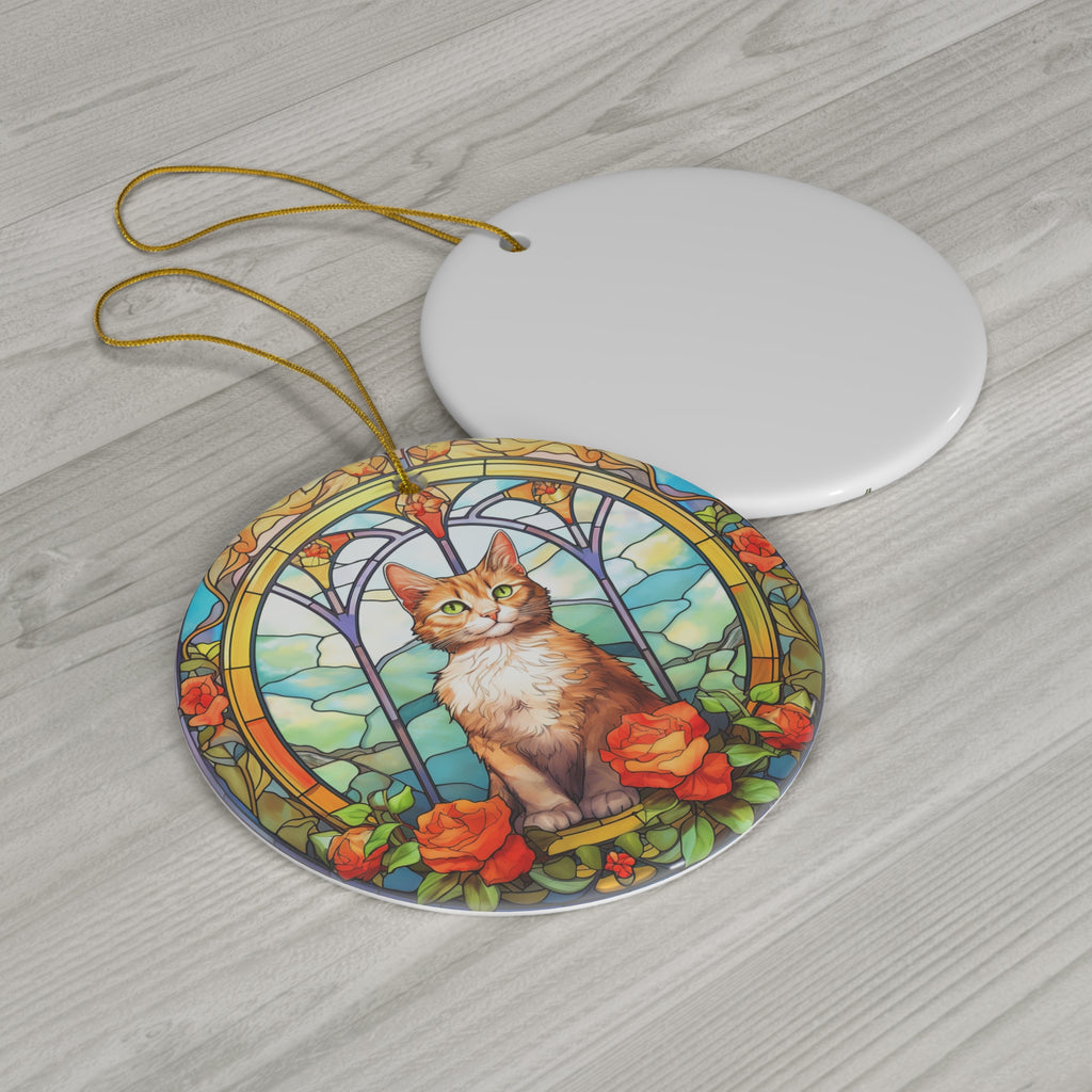 Cat Ceramic Disc Ornament         Item #8685523 - Buckshot's Bargain Barn
