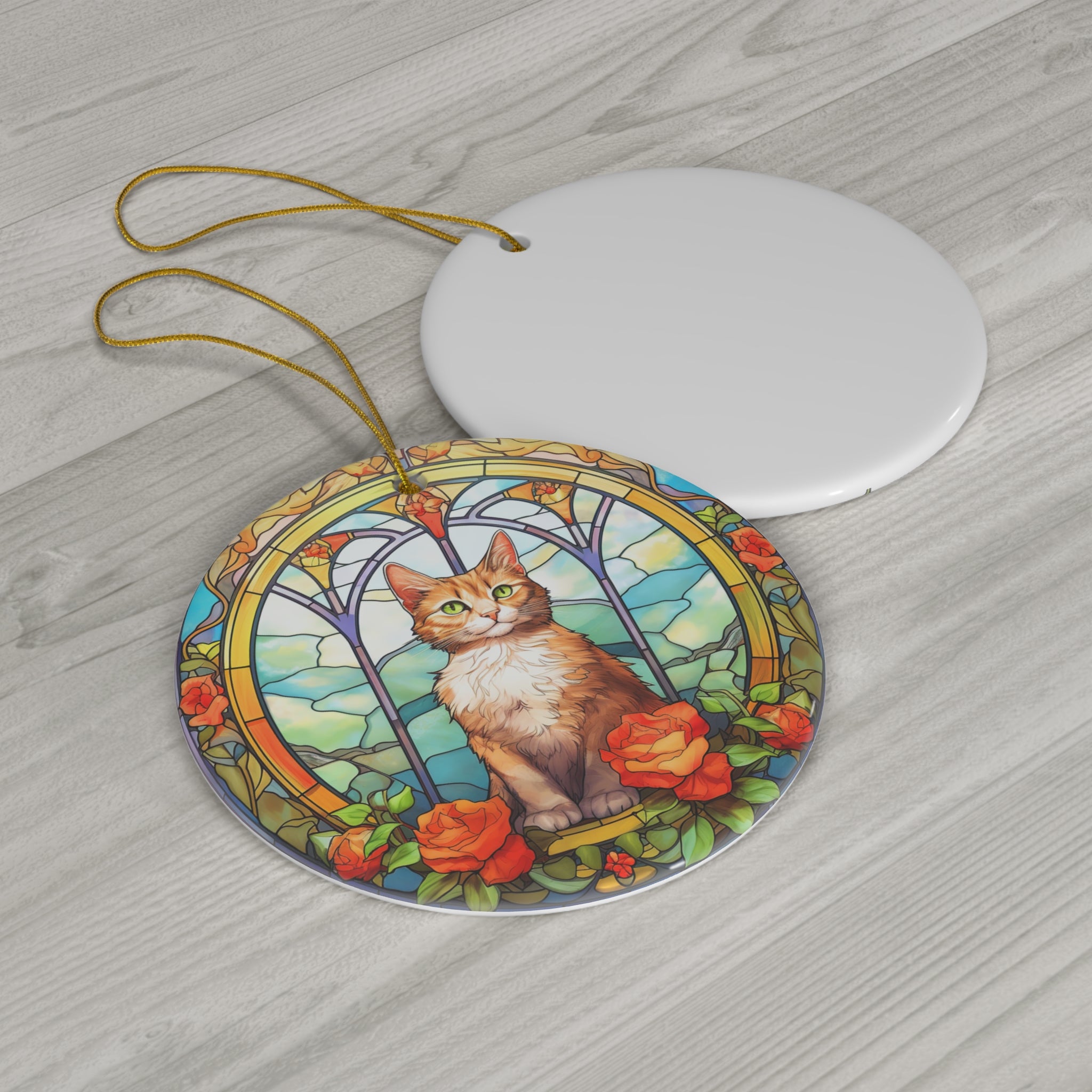 Cat Ceramic Disc Ornament         Item #8685523 - Buckshot's Bargain Barn