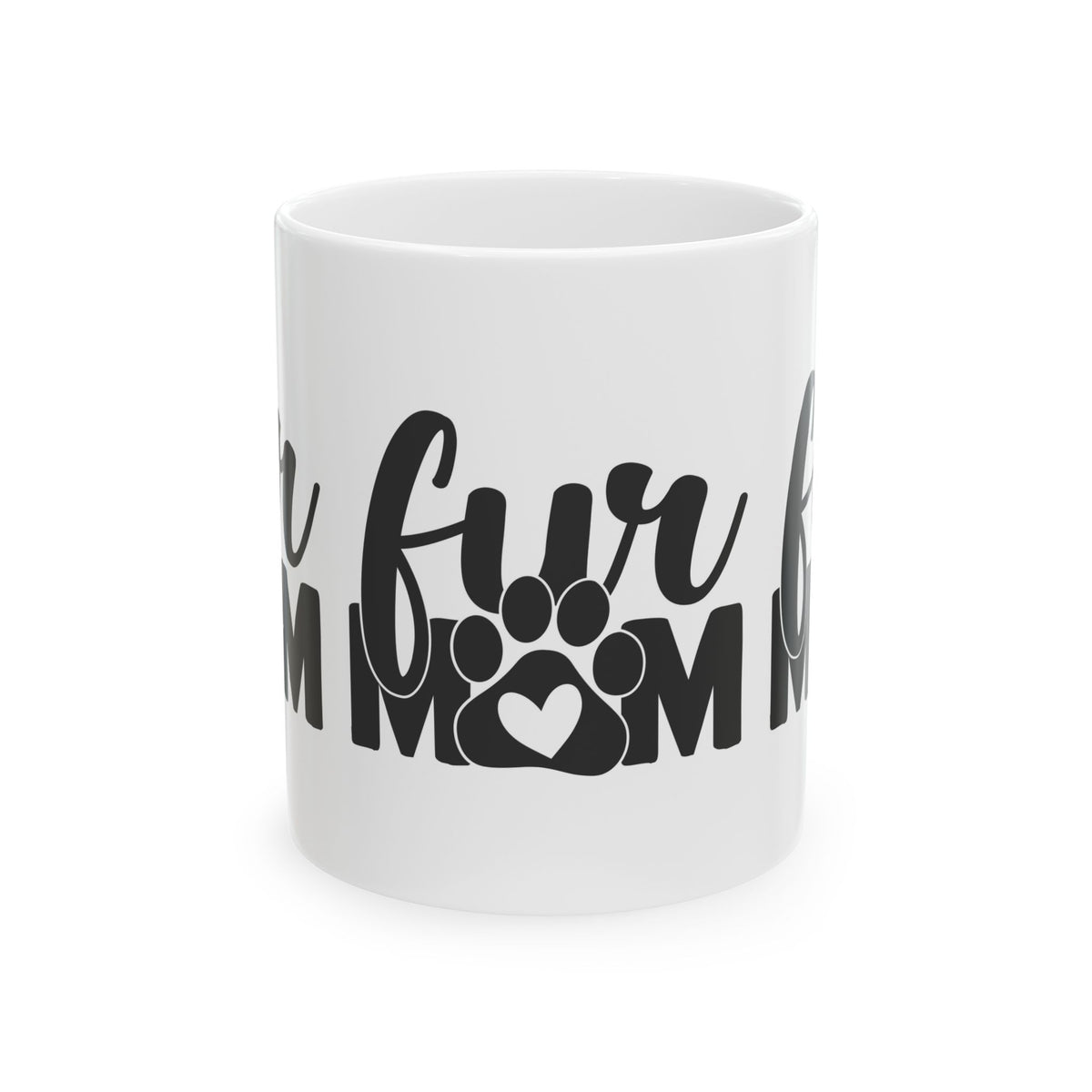 Cat/Dog Mom Paw Print Ceramic Mug – "Fur Mom" Coffee Cup 11oz   Item #547552