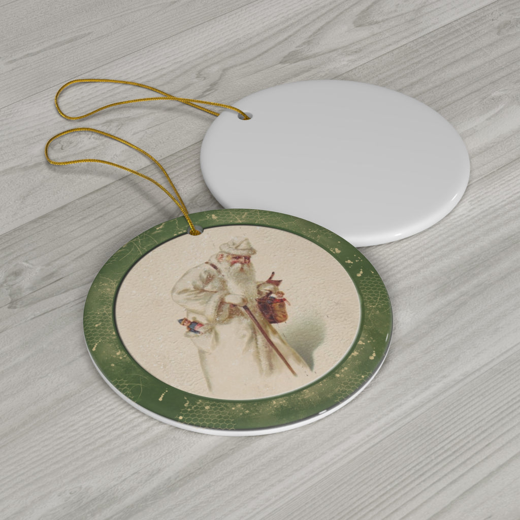 Santa Ceramic Disc Ornament           Item #9277371