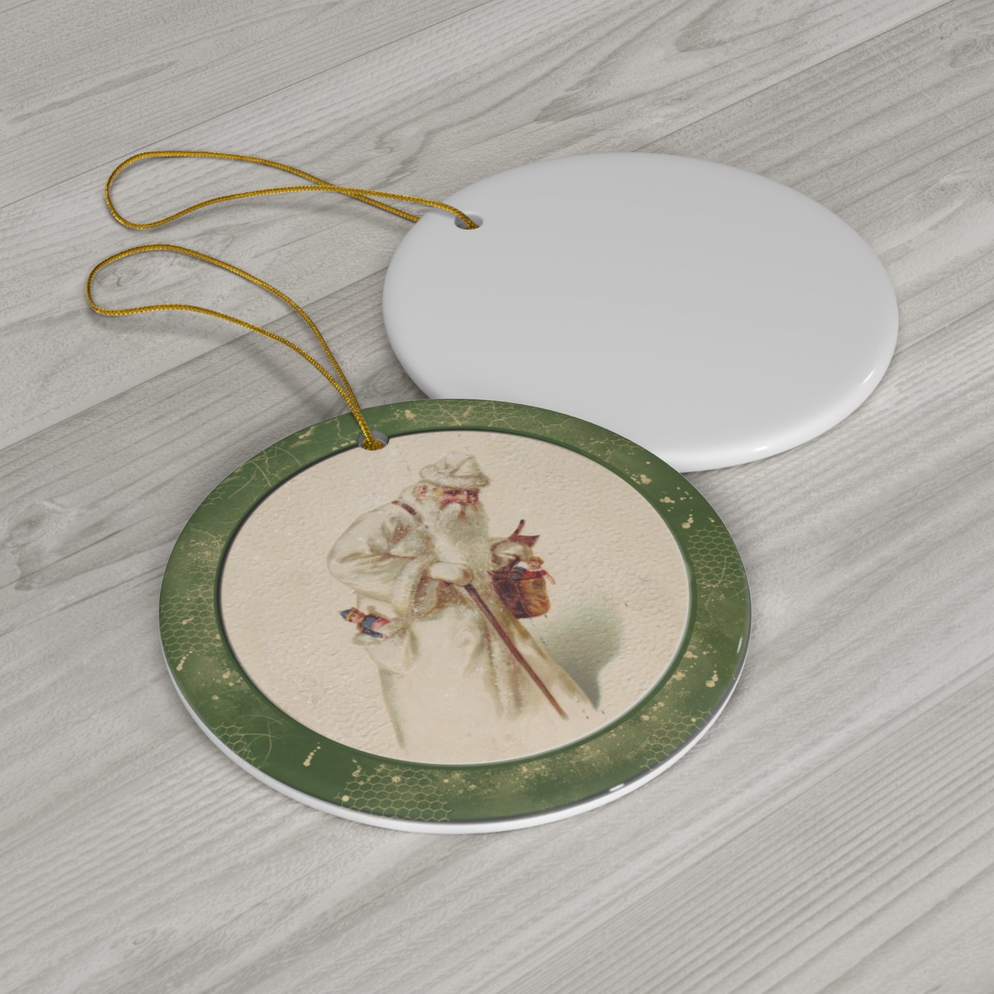 Santa Ceramic Disc Ornament           Item #9277371