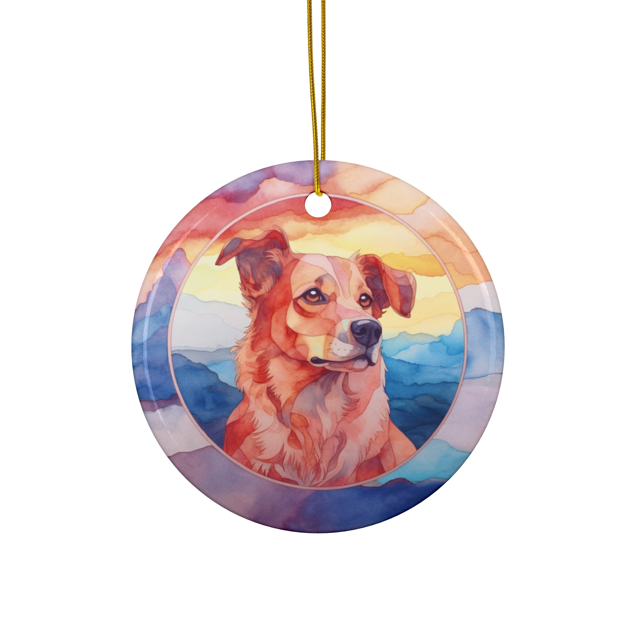 Dog Ceramic Disc Ornament        Item #2657175