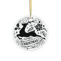 Christmas Reindeer Ceramic Disc Ornament     Item #6016341