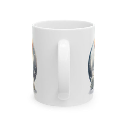 Winter Dog Christmas Tree And Snow Ceramic Mug 11oz  Item #399077