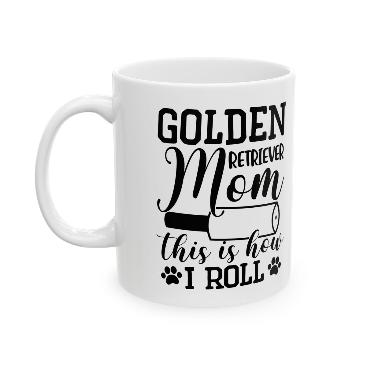 Golden Retriever Mom Coffee Mug – "Golden Retriever Mom" Paw Print Ceramic Mug 11oz   Item #329626