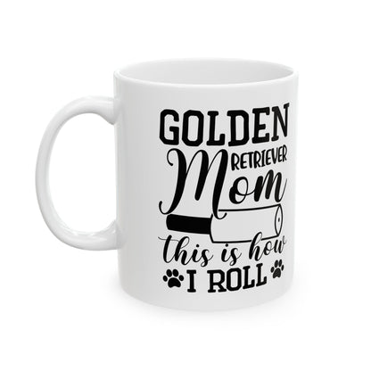 Golden Retriever Mom Coffee Mug – "Golden Retriever Mom" Paw Print Ceramic Mug 11oz   Item #329626