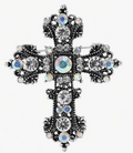 Black Crystal Cross Brooch By Serenity Gems